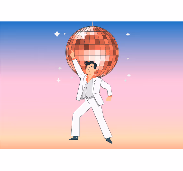 Fototapete Musik tanzender mann disko - TenStickers