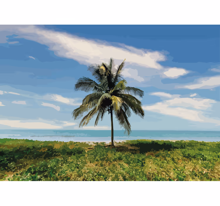 Fototapete natur palmbaum landschaft - TenStickers