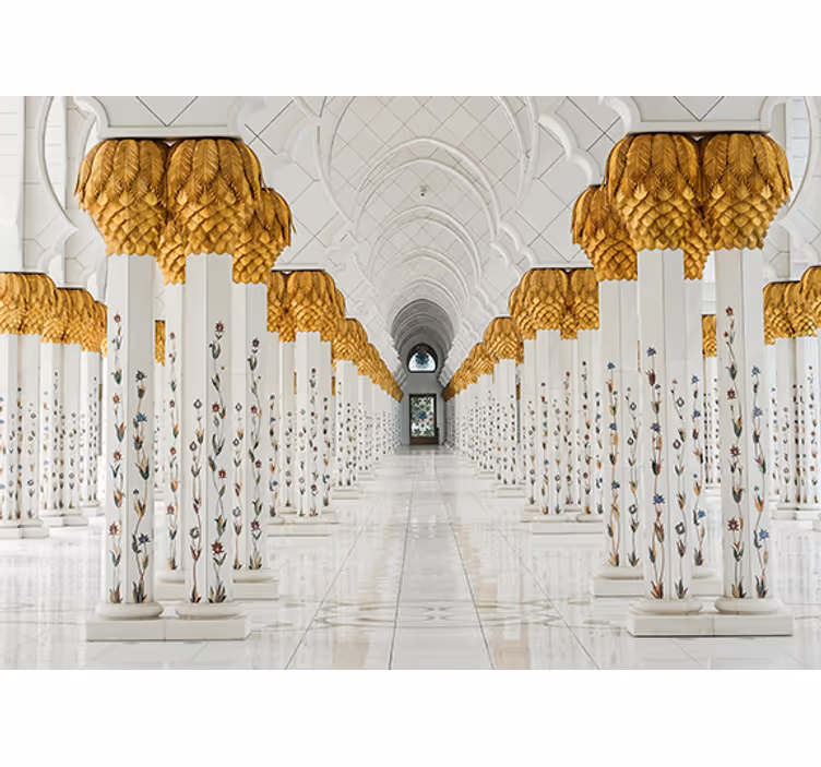 Fototapete 3D Goldene arabische bögen - TenStickers