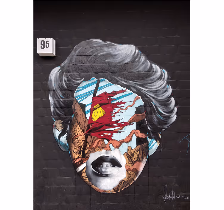 Fototapete graffiti fragmentiertes menschenprofil - TenStickers