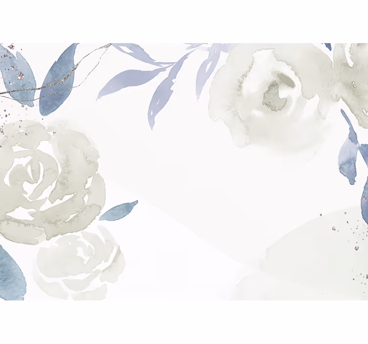 Fototapete Badezimmer Blumendekor künstlerische illustration - TenStickers