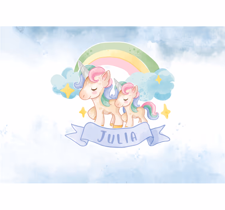 Fototapete tiere einhörner und regenbogen - TenStickers