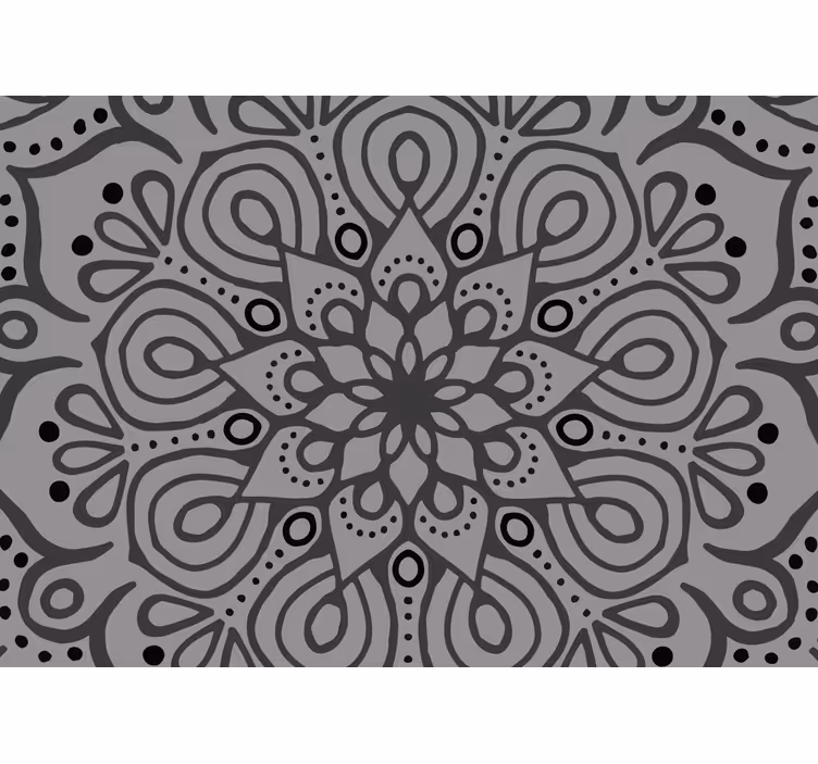 Wand Fototapete Betongraues blumenmandala - TenStickers