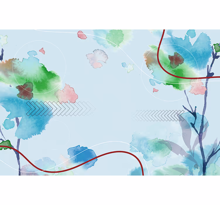 Fototapete natur sanfte aquarellgrün-töne - TenStickers