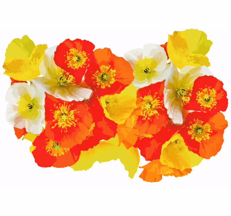 Fototapete blumen mohnblumen-komposition - TenStickers