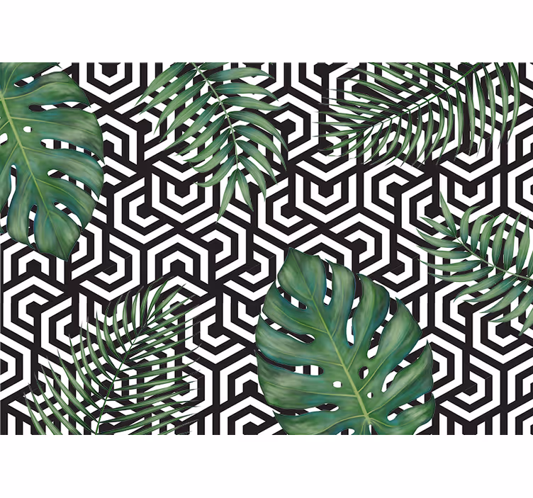 Fototapete muster geometrisches blattmuster - TenStickers