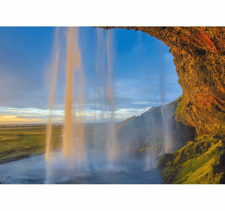Fototapete berge mit majestätischem wasserfallblick - TenStickers