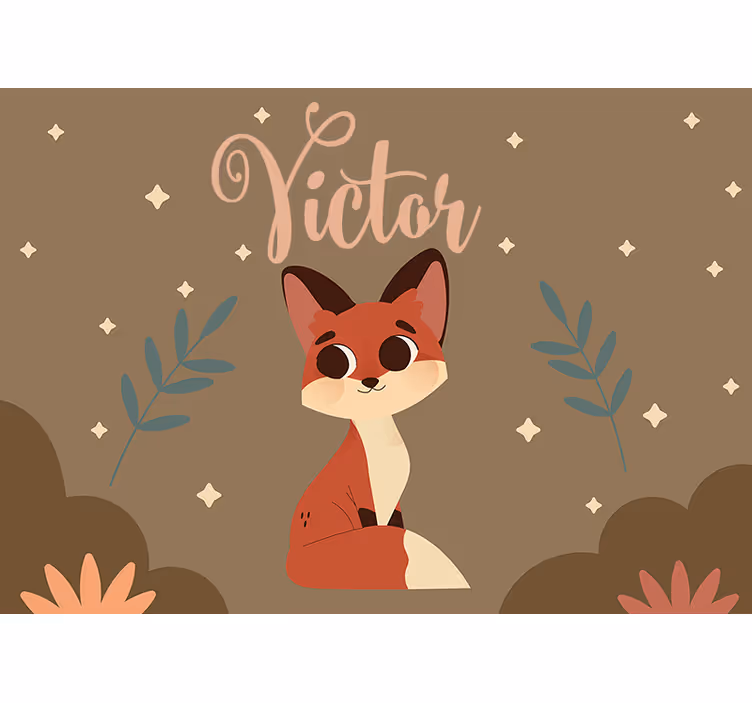 Fototapete personalisiert niedlicher fuchs charakter - TenStickers