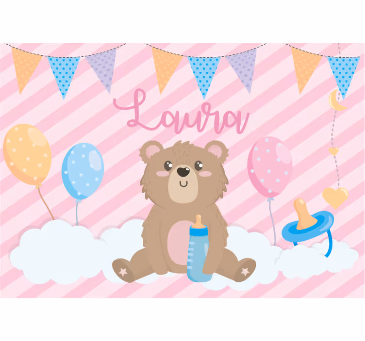 Fototapete kinderzimmer mit süßer bärenillustration - TenStickers