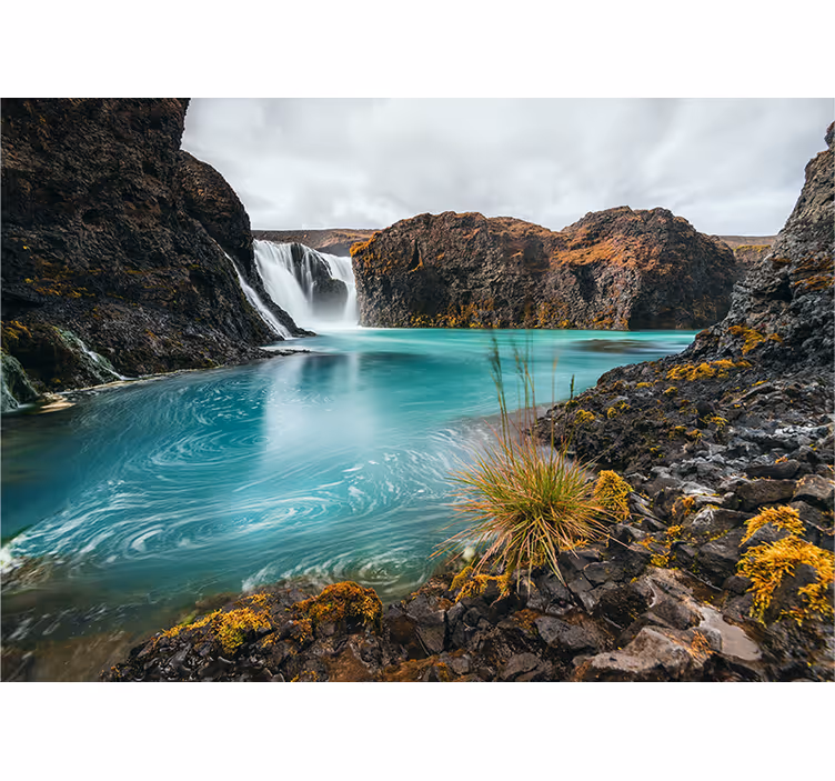 Fototapete berge ruhige wasserfall-oase - TenStickers