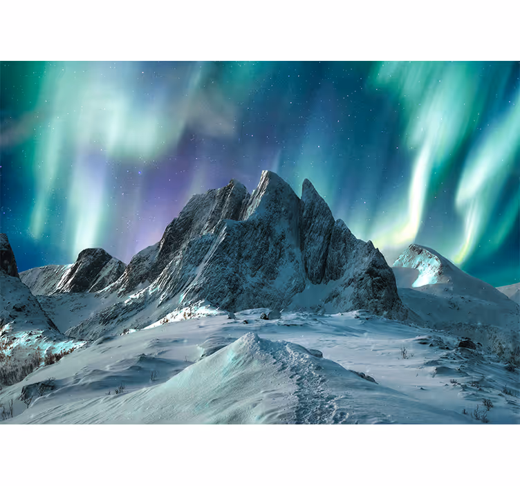 Fototapete landschaft bergauroren display - TenStickers