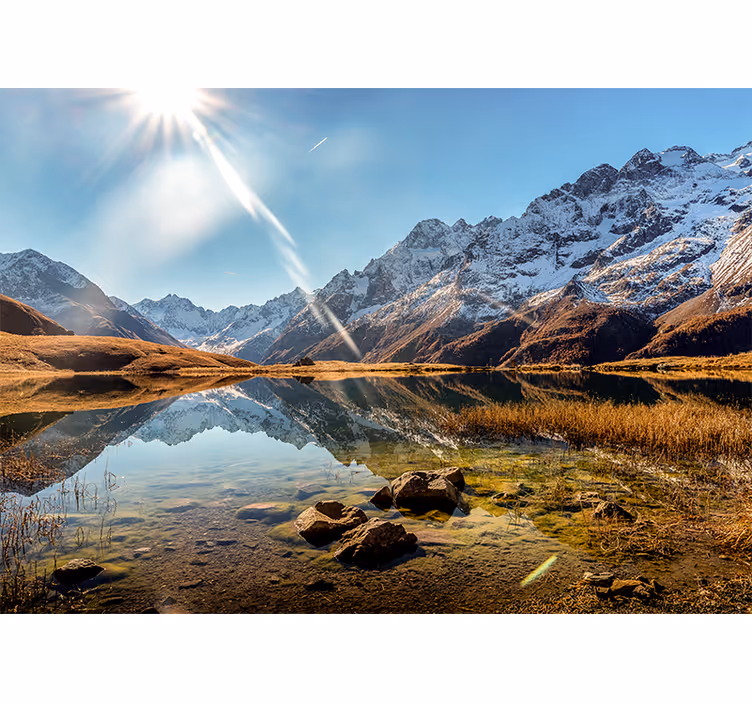 Fototapete Berge Schöne berge mit see - TenStickers
