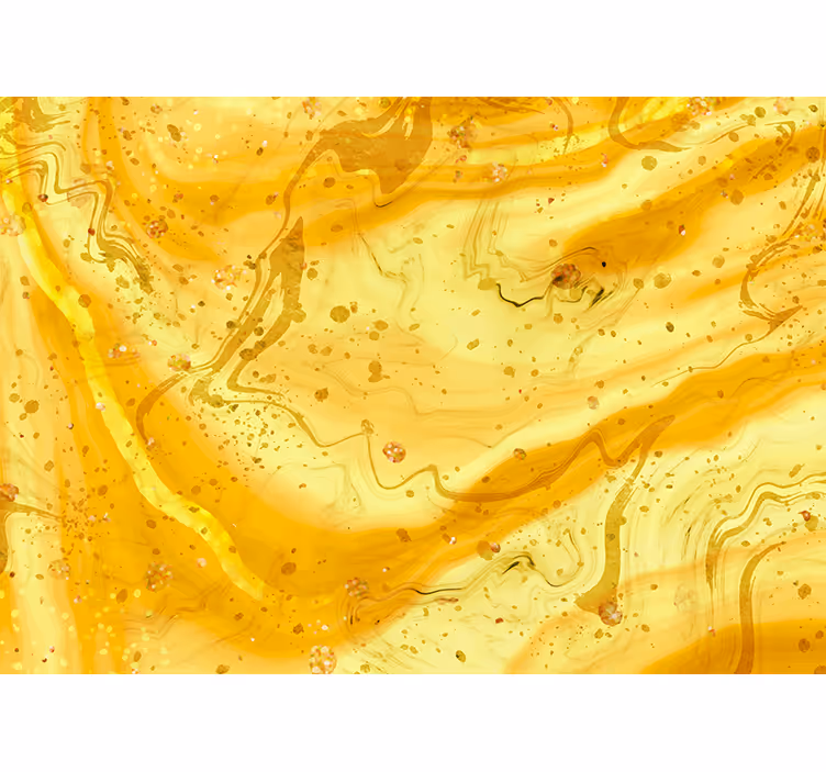 Fototapete Esszimmer Gelbe flüssige murmeln goldspritzer - TenStickers