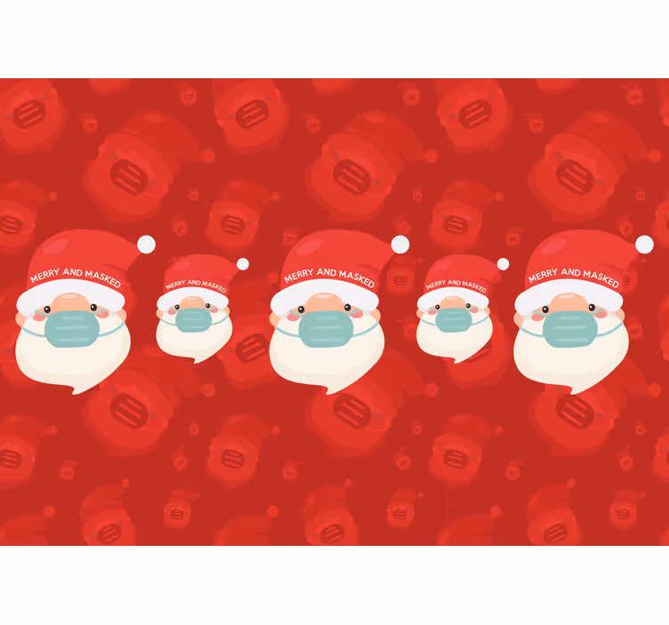 Fototapete weihnachten santa mit maske - TenStickers