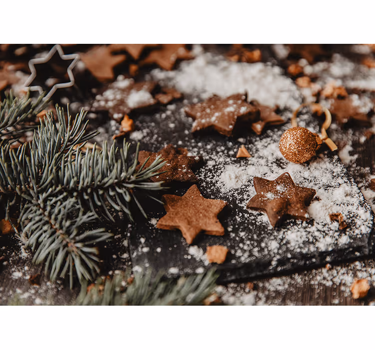 Fototapete weihnachten lebkuchensterne festlich - TenStickers