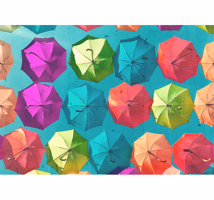 Fototapete graffiti mit buntem regenschirmdesign - TenStickers