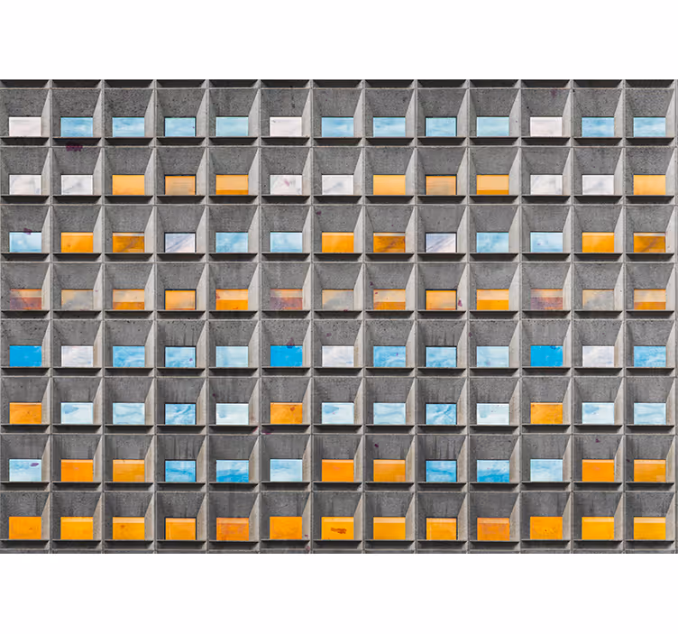 Fototapete Wohnzimmer Bunte würfel bauen - TenStickers