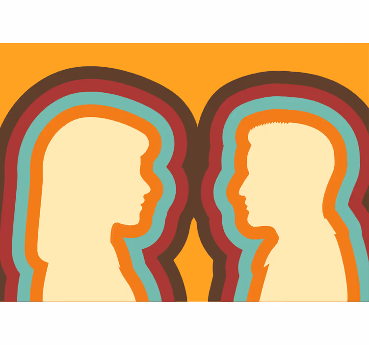 Fototapete liebe paar silhouetten - TenStickers