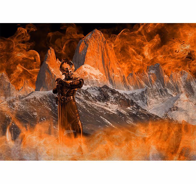 Fototapete fantasie dramatische feuerlandschaft - TenStickers