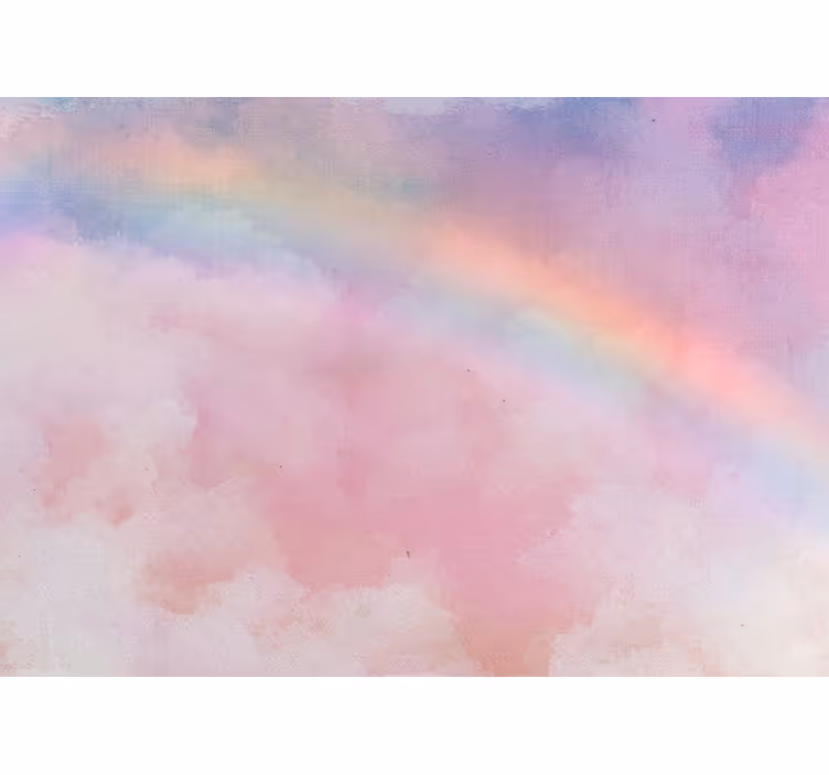 Fototapete Babyzimmer Regenbogen in babyrosa wolken - TenStickers