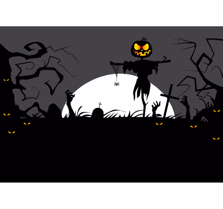 Fototapete halloween gruselige kürbis-schrecken - TenStickers