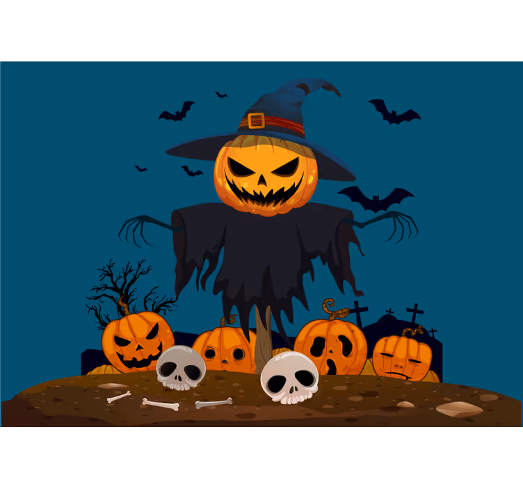 Fototapete halloween gruselige kürbis-fledermaus - TenStickers
