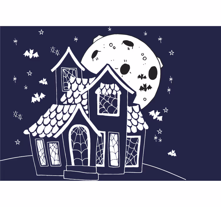 Fototapete halloween spukendes gespensterhaus - TenStickers