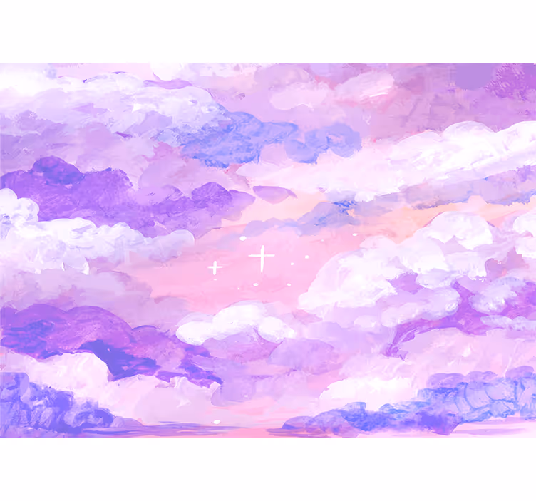 Fototapete himmel mit sanften lila wolken - TenStickers