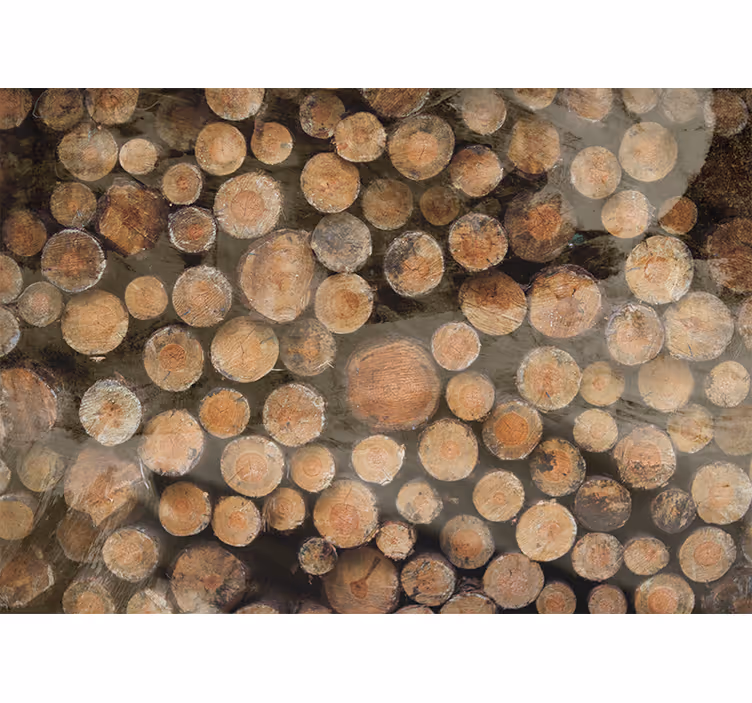 Fototapete muster holzscheit arrangement - TenStickers