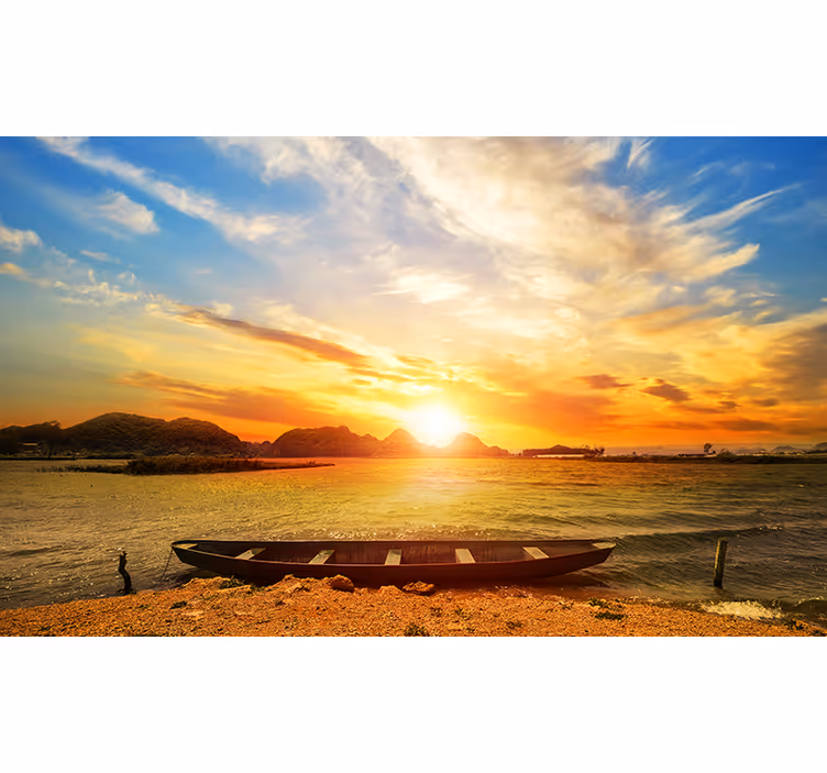 Fototapete landschaft ruhige sonnenuntergang reflexion - TenStickers
