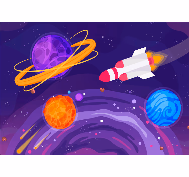 Fototapete fantasie rakete im all - TenStickers