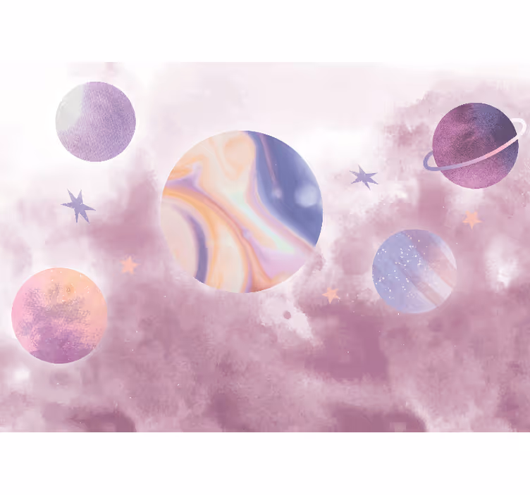 Fototapete weltraum mit himmlischem planetendesign - TenStickers