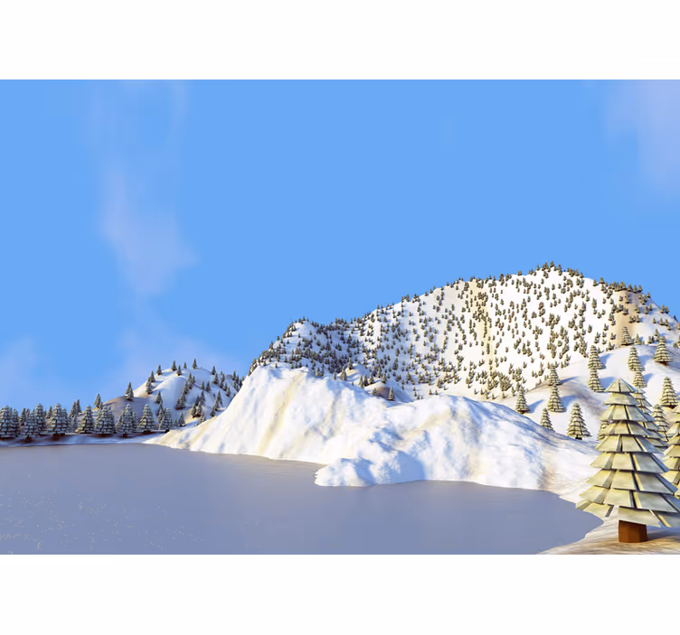 Fototapete landschaft winterliche bergszene - TenStickers