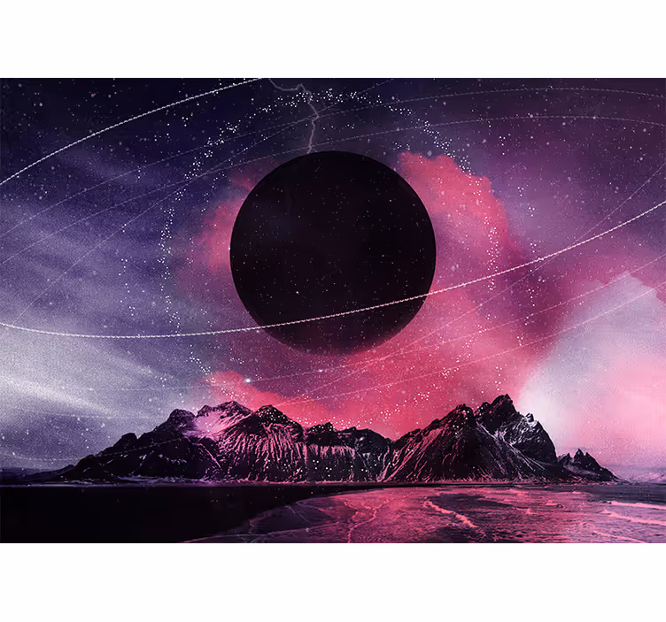 Fototapete weltraum schwarzer kosmischer planet - TenStickers