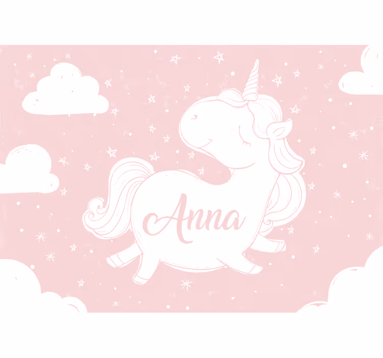 Fototapete kinderzimmer mit verspieltem einhorn design - TenStickers