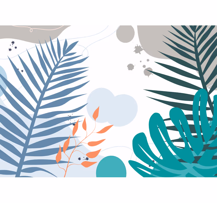 Fototapete natur mit stilisierten blättern - TenStickers