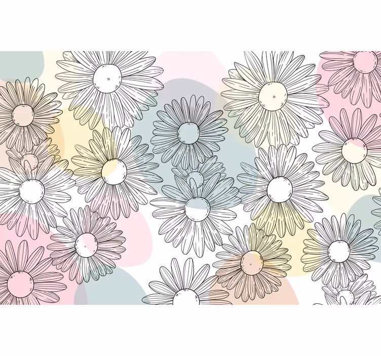 Fototapete blumen mit gänseblümchen-motiv - TenStickers
