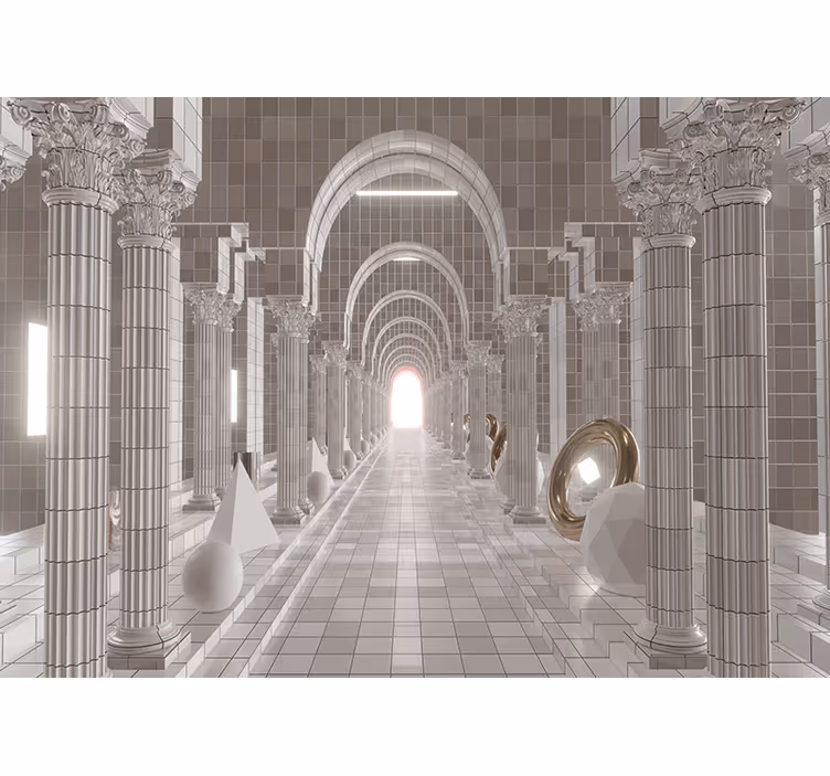 Fototapete abstrakt architektonisches flurdesign - TenStickers