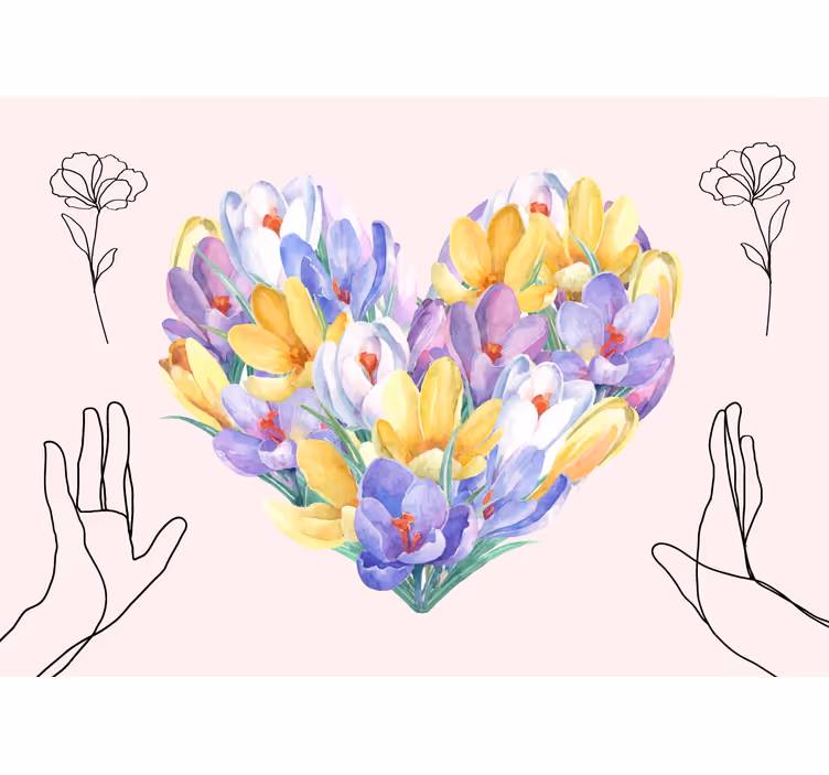 Fototapete blumen herzförmiger blumenstrauß - TenStickers