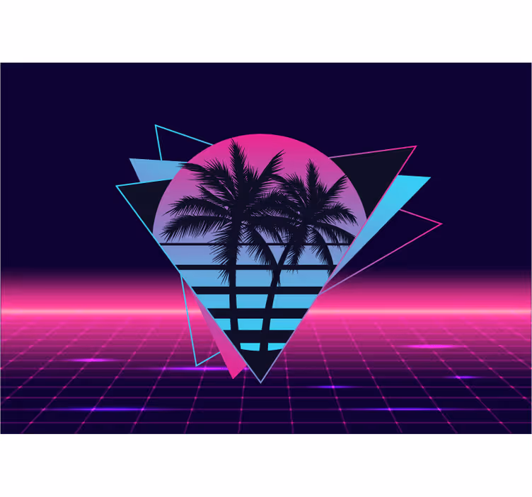 Fototapete sprüche retro palmengeometrie - TenStickers