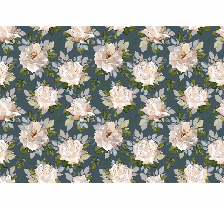 Fototapete blumen mit rosenmuster - TenStickers