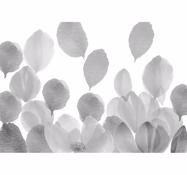 Fototapete mohnblumen im eleganten blätterdesign - TenStickers