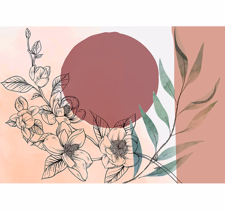 Fototapete blumen florale elemente komposition - TenStickers