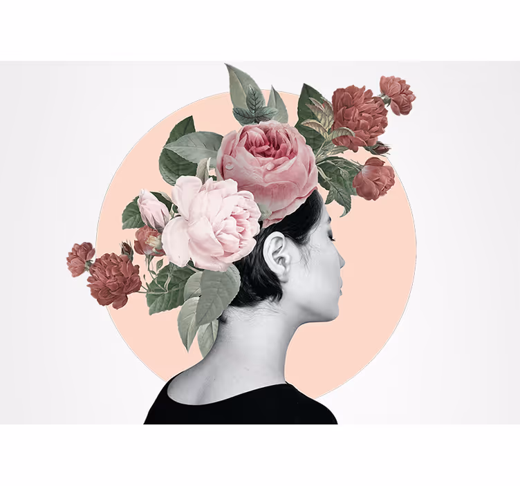 Fototapete blumen und florale haarschmuckstücke - TenStickers