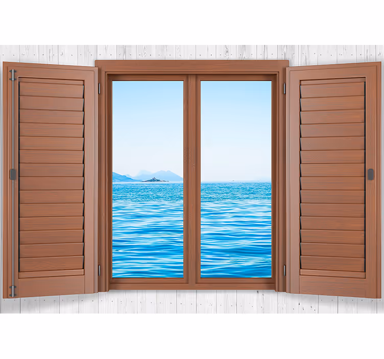 Fototapete Meer ruhiger blick aus dem fenster - TenStickers