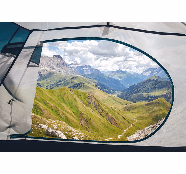 Fototapete 3D Grüner kühler berg - TenStickers