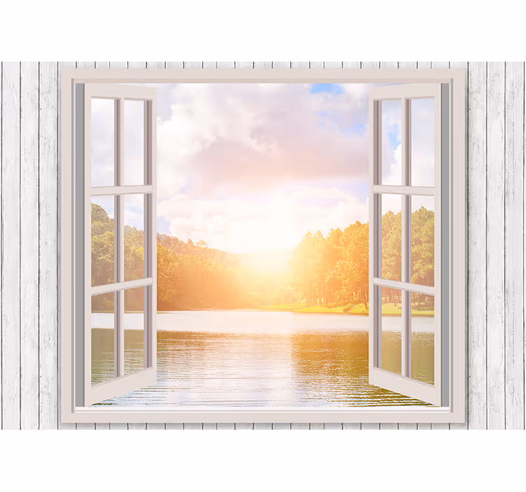 Fototapete natur sonnenaufgang über dem see - TenStickers