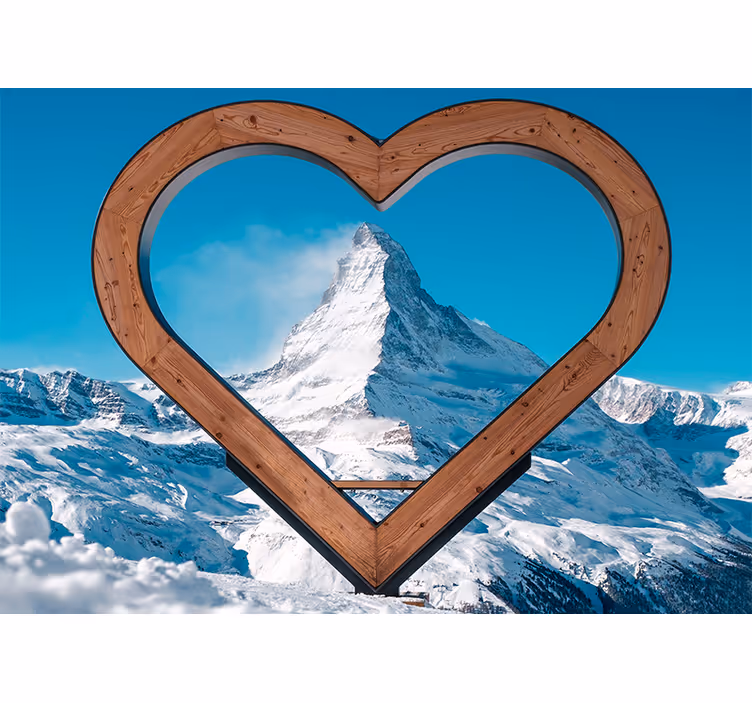 Fototapete liebe herzförmige bergansicht - TenStickers