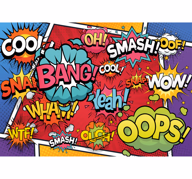 Fototapete graffiti mit comic audio effekten - TenStickers