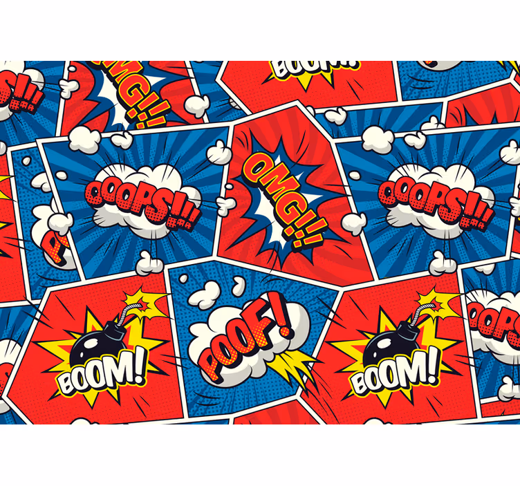 Fototapete graffiti mit comic sprechblasen - TenStickers